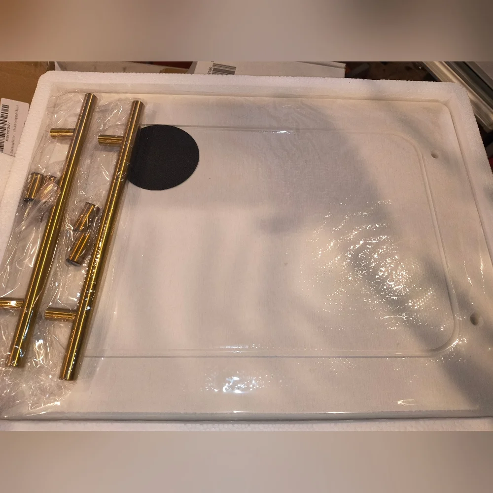Gold Shower Door with Handle